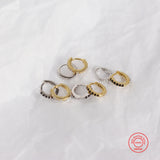 Dainty 14K Crystal Diamond Hoop Earrings for Women