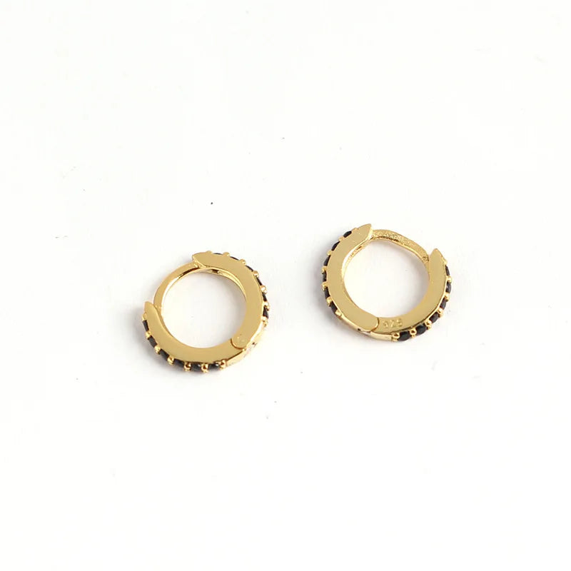 Dainty 14K Crystal Diamond Hoop Earrings for Women