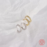 Dainty 14K Crystal Diamond Hoop Earrings for Women