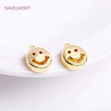9mm 14K Plated Flat Pendants Brass Hollow Charms DIY Jewelry Making Supplies
