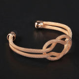 9mm 585 Rose Big Cuff Bangle Bracelet Women Girls Knot Carved Wristband