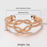 9mm 585 Rose Big Cuff Bangle Bracelet Women Girls Knot Carved Wristband