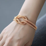 9mm 585 Rose Big Cuff Bangle Bracelet Women Girls Knot Carved Wristband
