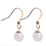 14K Inlaid Natural Jade Earrings Ice Jadeite Women's Jewelry