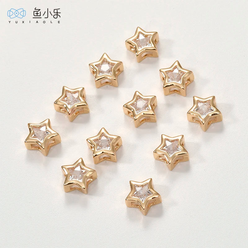 9mm Copper Plated 14k Silver Star Pendant for Diy Jewelry