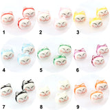 9mm Hand-painted Chubby Cat Ceramic Beads for Jewelry Making