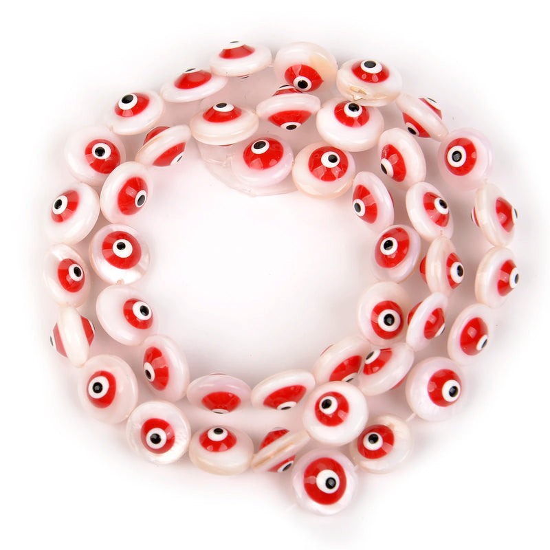 9mm Shell Beads Multicolor Evil Eye Spacer Pearl Beads for Jewelry Making