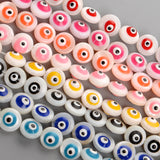 9mm Shell Beads Multicolor Evil Eye Spacer Pearl Beads for Jewelry Making