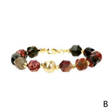9mm Natural Stone Women Bracelets Charm Big Faceted Beads Bracelets Adjustable