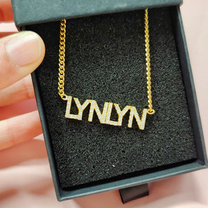 Personalized CZ Stone Crystal Name Necklace for Women Choker Chain