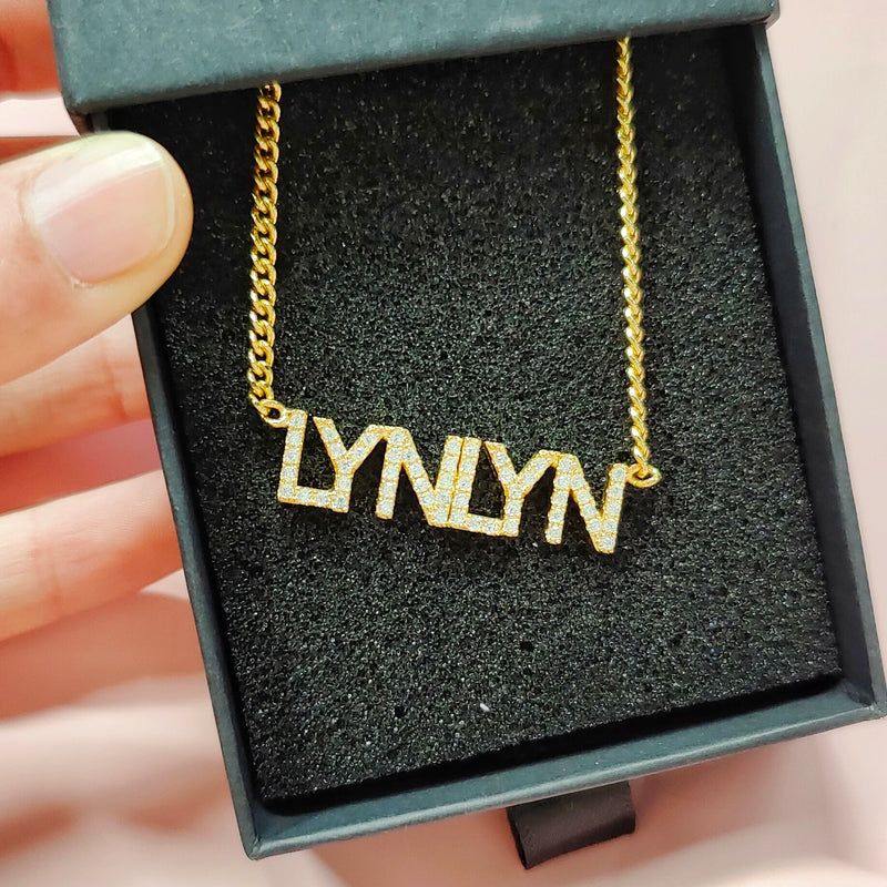 Personalized CZ Stone Crystal Name Necklace for Women Choker Chain
