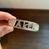 9mm Zircon Letters Bangle Women Name Bracelet Charms Heart Hiphop Bracelet