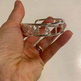 9mm Zircon Letters Bangle Women Name Bracelet Charms Heart Hiphop Bracelet