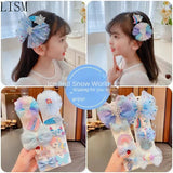 9pcs/3pcs Girls Hairpin Set Bow Hair Clip Headdress Fairy Little Girl Baby Princ