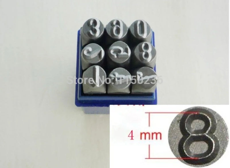 9pcs 4mm Steel Number Punch Set/ Steel Number Stamps