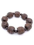 Blackwood Carved Pixiu Bracelet Eighteen Buddha Disciples Beads Bracelet