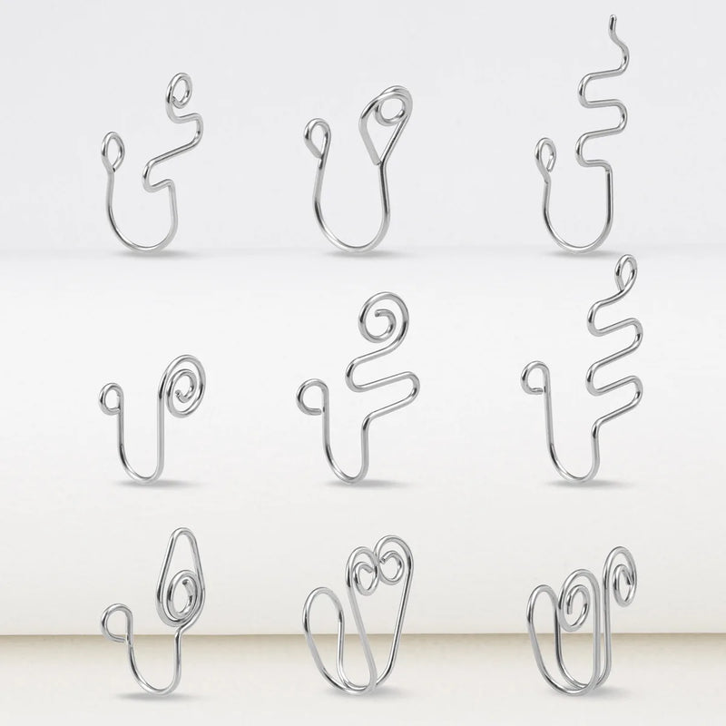 9pcs Stainless Steel Nose Ring