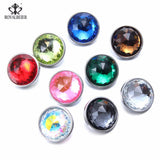 9pcs 18mm Snap Button Natural Crystal Glass Charms for 20mm Snaps Bracelet