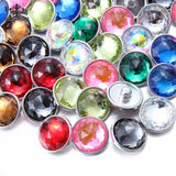 9pcs 18mm Snap Button Natural Crystal Glass Charms for 20mm Snaps Bracelet