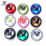 9pcs 18mm Snap Button Natural Crystal Glass Charms for 20mm Snaps Bracelet