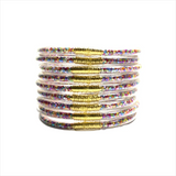 Glitter Beads Jelly Bracelet Women Stackable Bangle Jewelry Gift