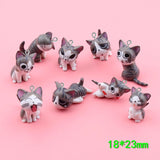 9pcs 3D Resin Kitty Cat Charms Key Buckle Pendant Cream DIY Material