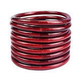 9pcs/set Silicone Charm Bracelet Lightweight Bangles Jewelry Buddha Girl Braclet