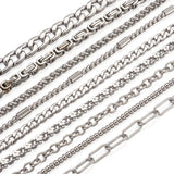 9pcs/set Unisex Stainless Steel Chain Bracelets