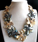 Shell Flower Freshwater Pearl Necklace - 18 Inch