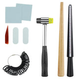 Professional Ring Sizer Jewelry Tool Kit Hammer Mandrel Finger Guage