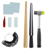 Professional Ring Sizer Jewelry Tool Kit Hammer Mandrel Finger Guage