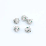 9x10mm 3pcs Leopard Head Micro Pave Copper CZ Beads