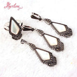 Marcasite Shell Tibetan Silver Party Jewelry Pendant Set
