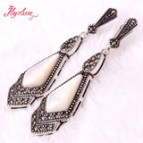 Marcasite Shell Tibetan Silver Party Jewelry Pendant Set
