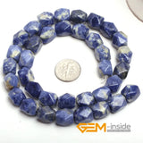 9x11mm Faceted Sodalite Stone Beads 15" Strand