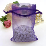 100pcs Purple Organza Gift Bags Small Drawstring Pouches