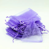 100pcs Purple Organza Gift Bags Small Drawstring Pouches