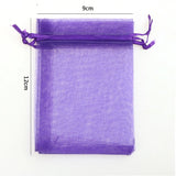 100pcs Purple Organza Gift Bags Small Drawstring Pouches
