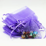 100pcs Purple Organza Gift Bags Small Drawstring Pouches