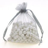 9x12cm Grey Wedding Organza Gift Bags 100pcs/lot
