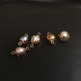 8Pcs Natural Colorful Freshwater Pearl Baroque Round Charms
