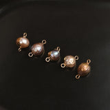8Pcs Natural Colorful Freshwater Pearl Baroque Round Charms