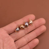 8Pcs Natural Colorful Freshwater Pearl Baroque Round Charms
