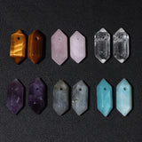 9x20mm Hexagonal Column Stone Bead Charms for Jewelry Making
