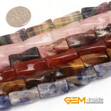 9x20mm Twist Column Natural Stone Beads Unakite Amethysts Fluorite Sodalite