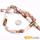 9x20mm Twist Column Natural Stone Beads Unakite Amethysts Fluorite Sodalite