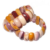 9x23mm Natural Yolk Stone Beads Bracelet for Men Women