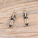 9x35MM 20Pcs Glazing KC Alloy 3D Boy Character Earring Necklace Pendants
