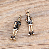 9x35MM 20Pcs Glazing KC Alloy 3D Boy Character Earring Necklace Pendants