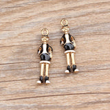 9x35MM 20Pcs Glazing KC Alloy 3D Boy Character Earring Necklace Pendants